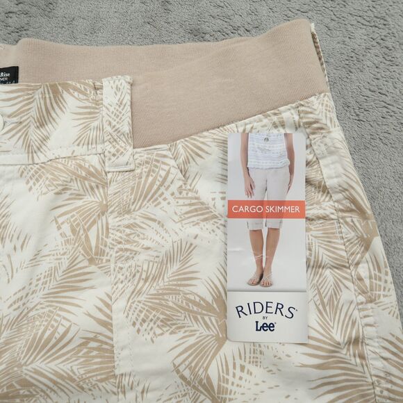Riders By Lee Capri Pants Women's 18M Floral Mid-Rise Cargo Skimmer 17" Inseam - Picture 10 of 15